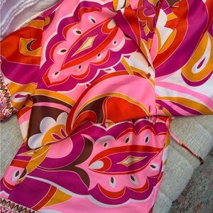 Express Pink and Orange Patterned Women Shorts Set